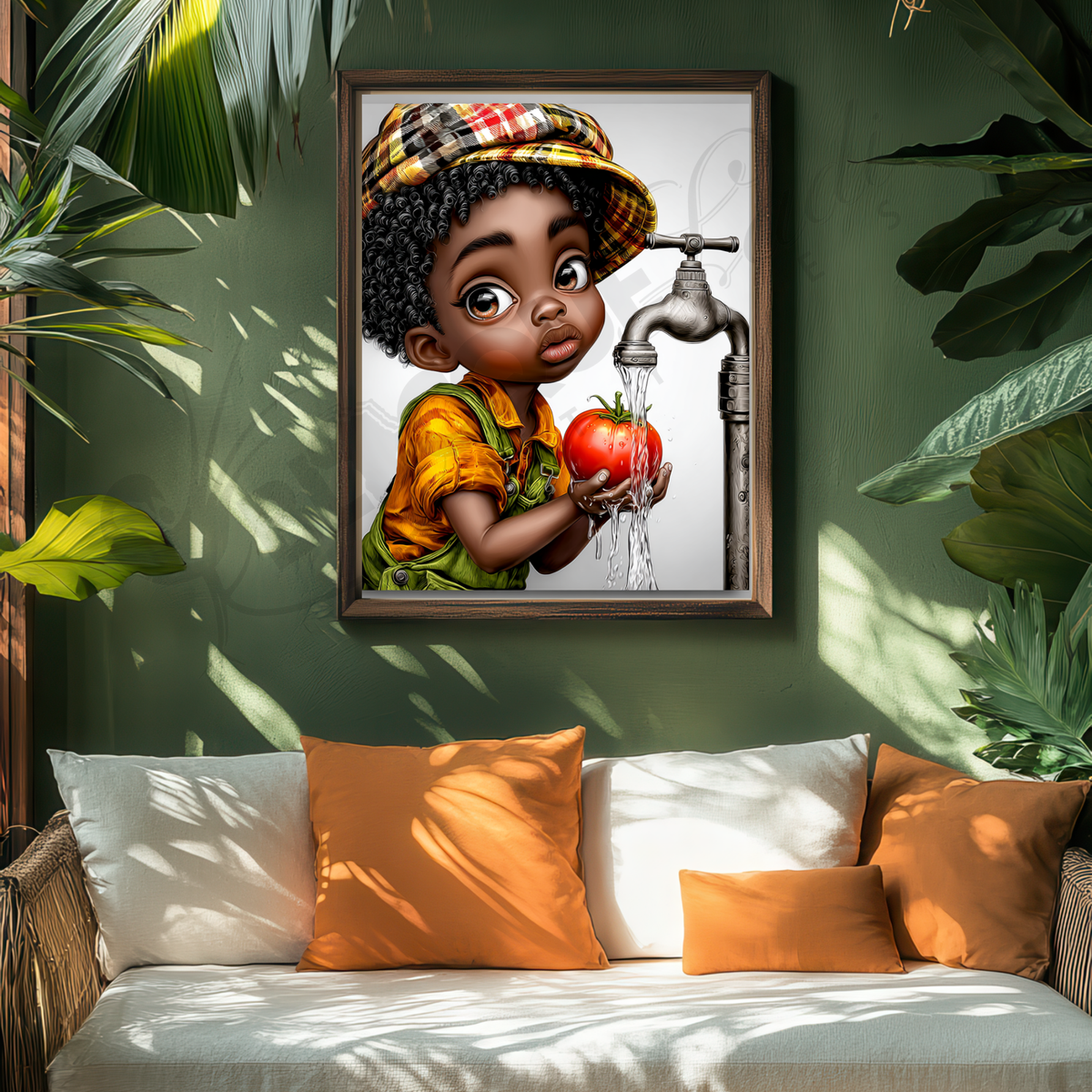 Whimsical Afrocentric Nursery Wall Art | Little Black Boys Farm-to-Table Prints | Digital Download for Kitchen, Playroom & Classroom