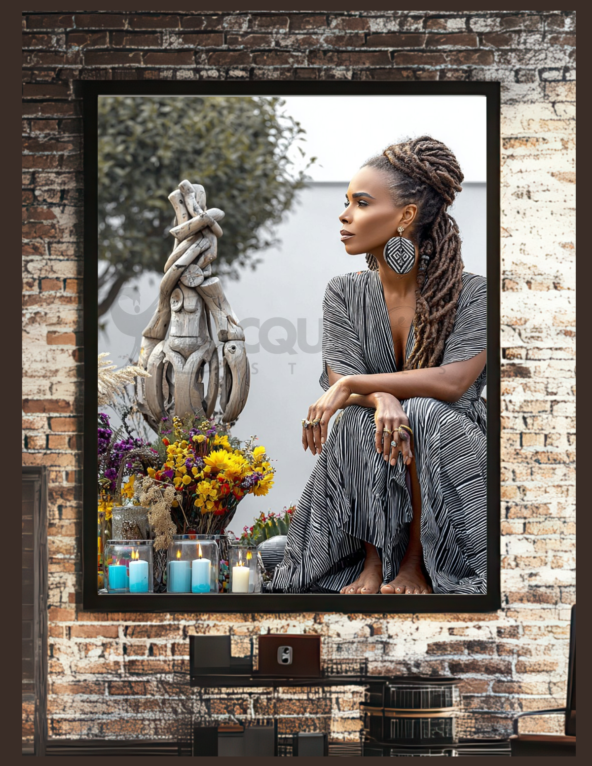 Black Woman Wall Art | Afrocentric Summer Vibes | Digital Download for Living Room