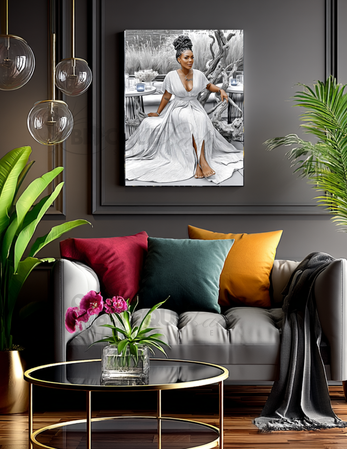 Black Woman Wall Art | Afrocentric Summer Vibes | Digital Download for Living Room