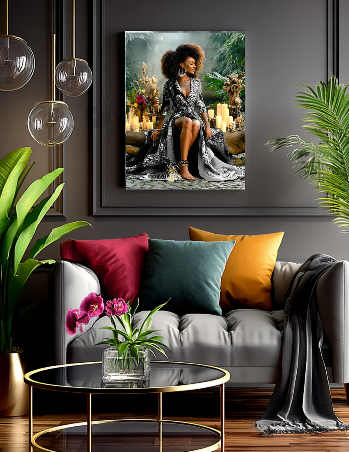 Black Woman Wall Art | Afrocentric Summer Vibes | Digital Download for Living Room