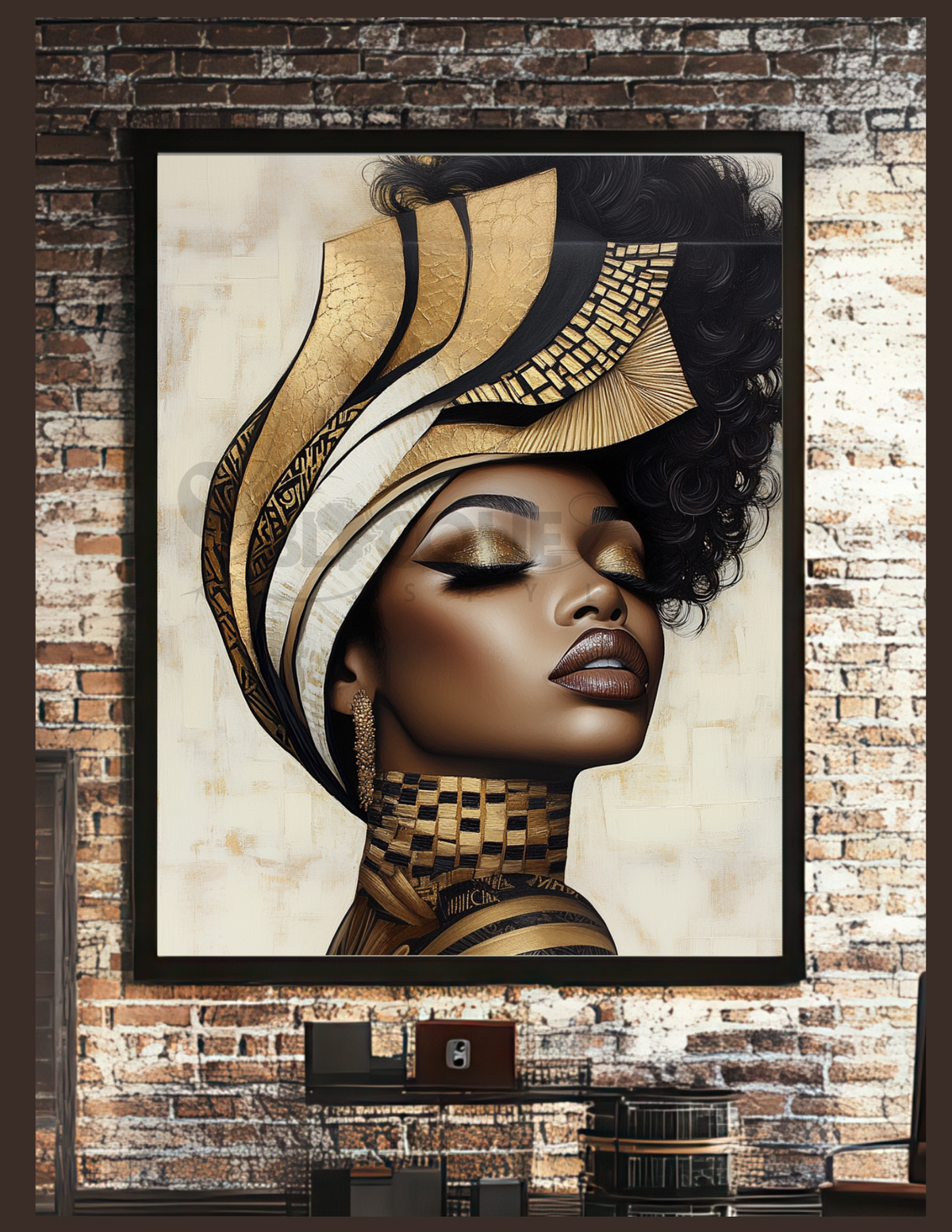 Black King & Queen Wall Art | Set of 3 Afrocentric Prints | Gold Bronze Digital Downloads | Bathroom, Bedroom, Living Room Decor