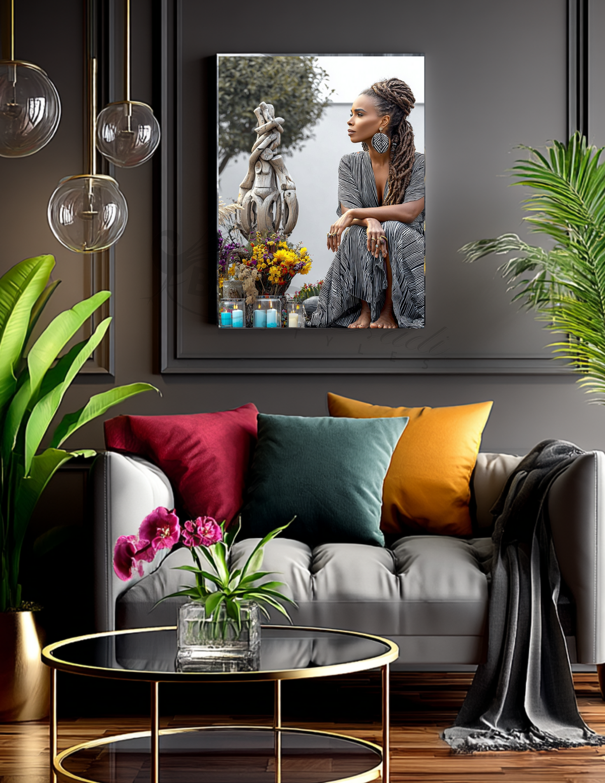 Black Woman Wall Art | Afrocentric Summer Vibes | Digital Download for Living Room