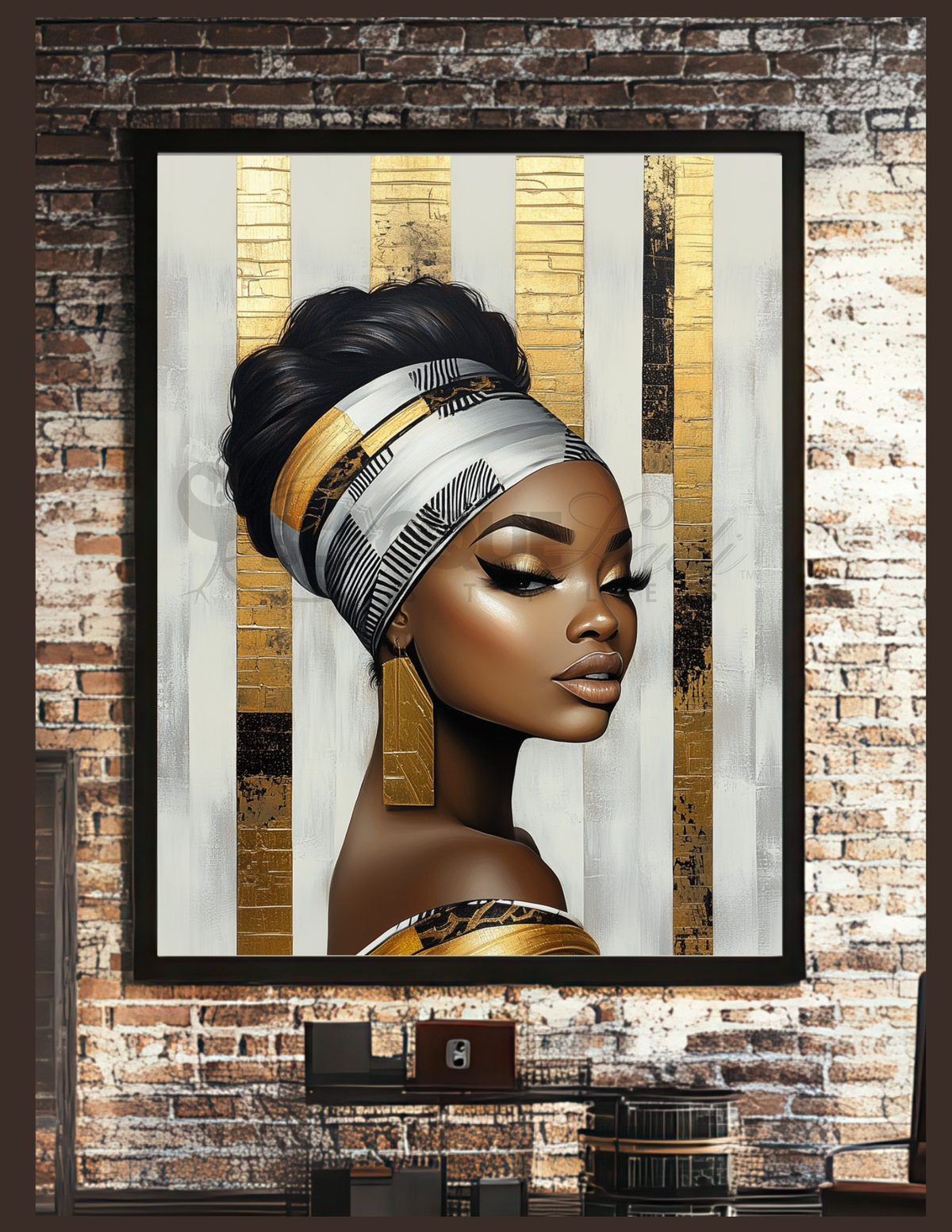 Afro-Luxury Bathroom Wall Art Set | Bold Black Woman Portraits | Digital Download Decor