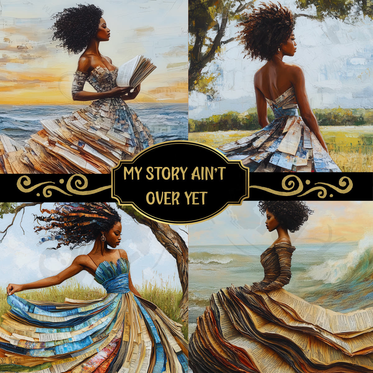 Black woman empowerment wall art celebrating resilience, healing, and self-love. Afrocentric digital print for inspiring home décor