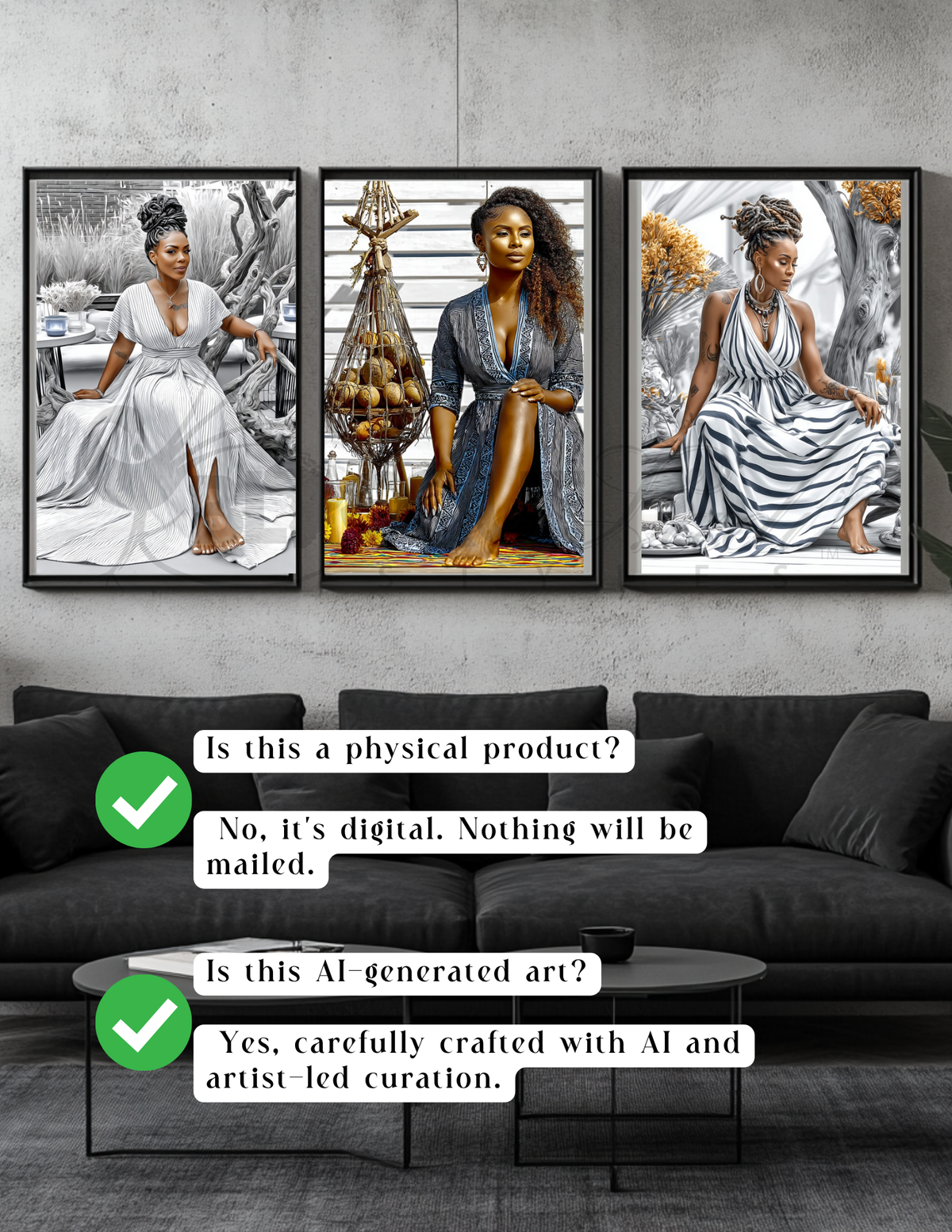 Black Woman Wall Art | Afrocentric Summer Vibes | Digital Download for Living Room