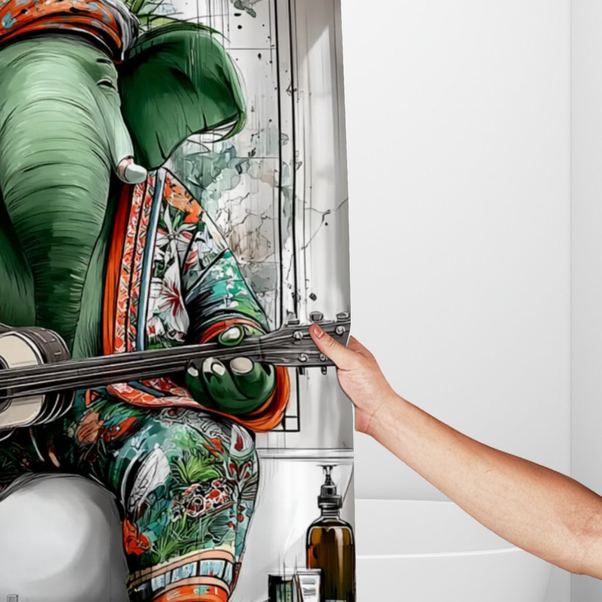 Boho Elephant Shower Curtain | Bathroom Decor