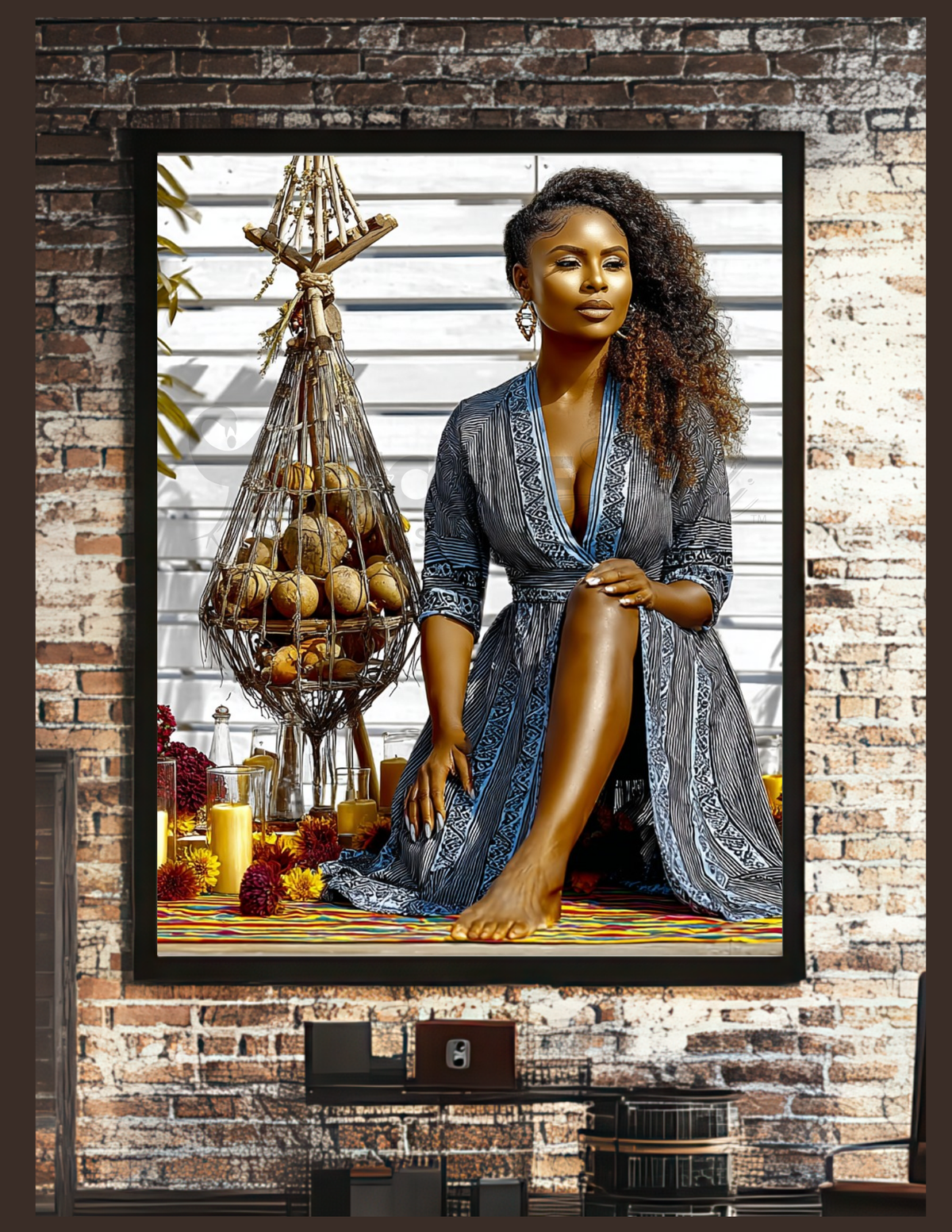 Black Woman Wall Art | Afrocentric Summer Vibes | Digital Download for Living Room
