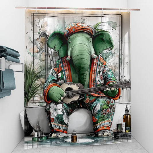 Boho Elephant Shower Curtain | Bathroom Decor