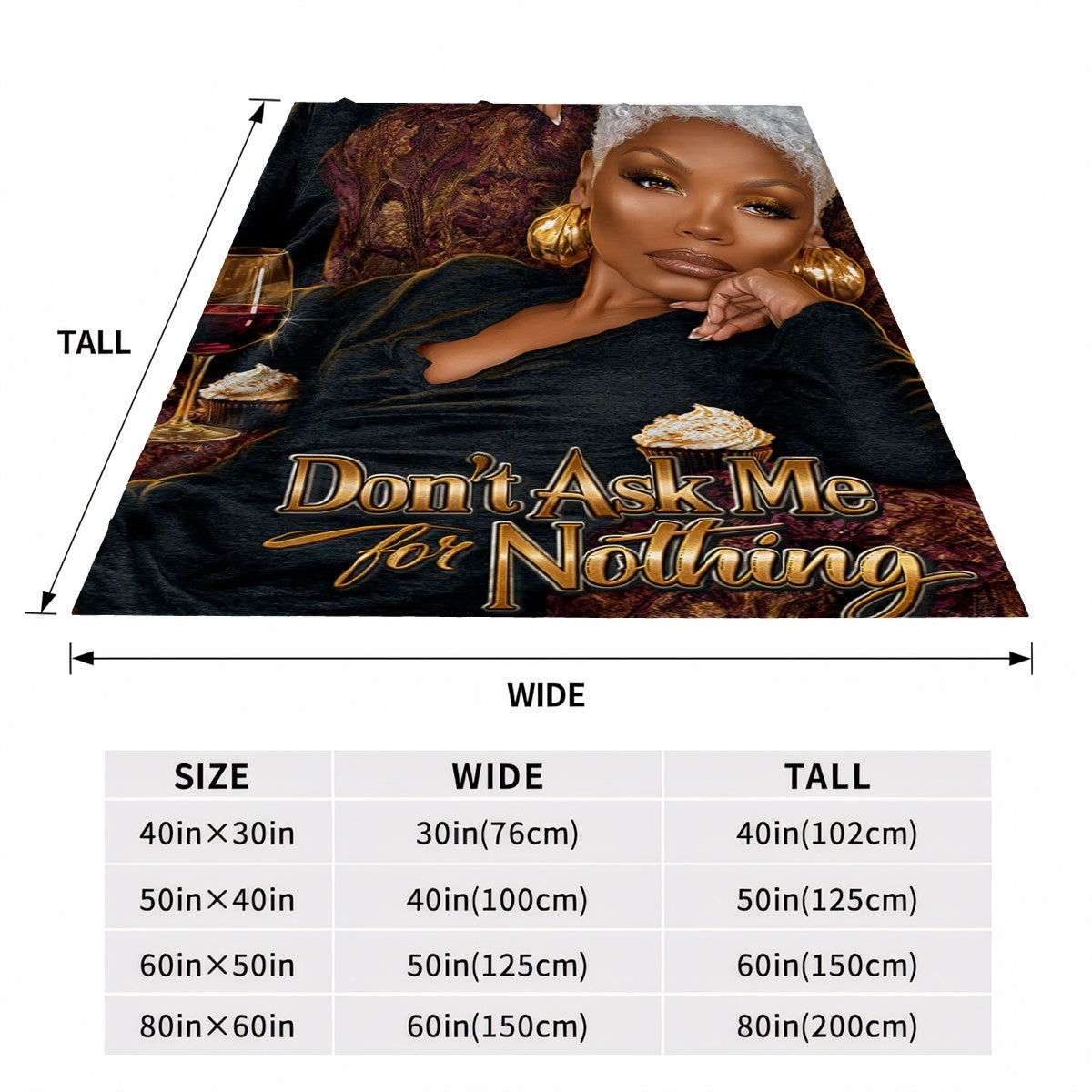 Don't Ask Me for Nothing Blanket | Royal Boundaries (Black Luxe Edition)